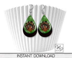 Thanksgiving Turkey Teardrop Earring Design for Sublimation