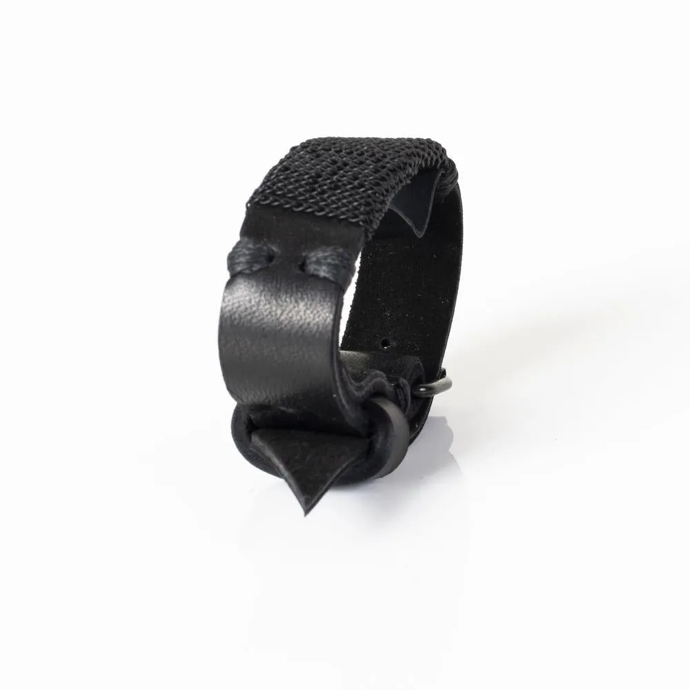 The Black Chain Leather Cuff
