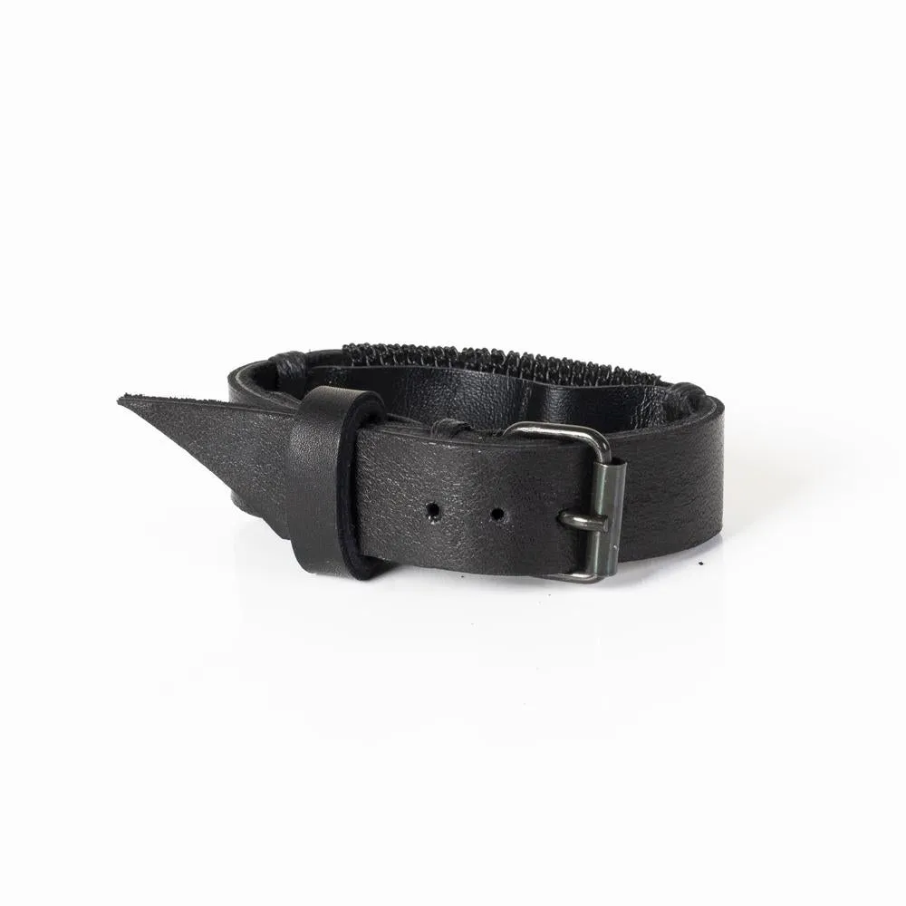 The Black Chain Leather Cuff