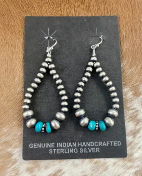 The Katie Turquoise & Navajo Pearl Teardrop Earrings