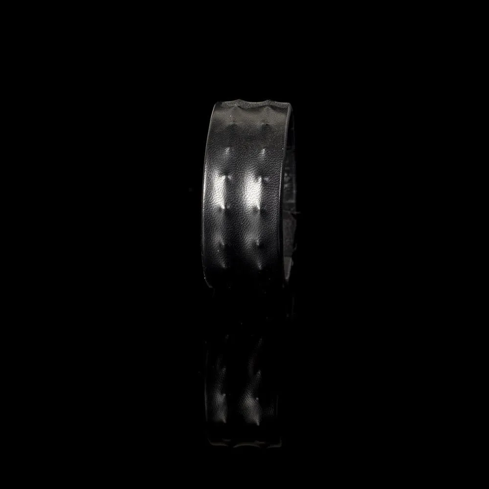 The Wide Pinned Black Leather Cuff