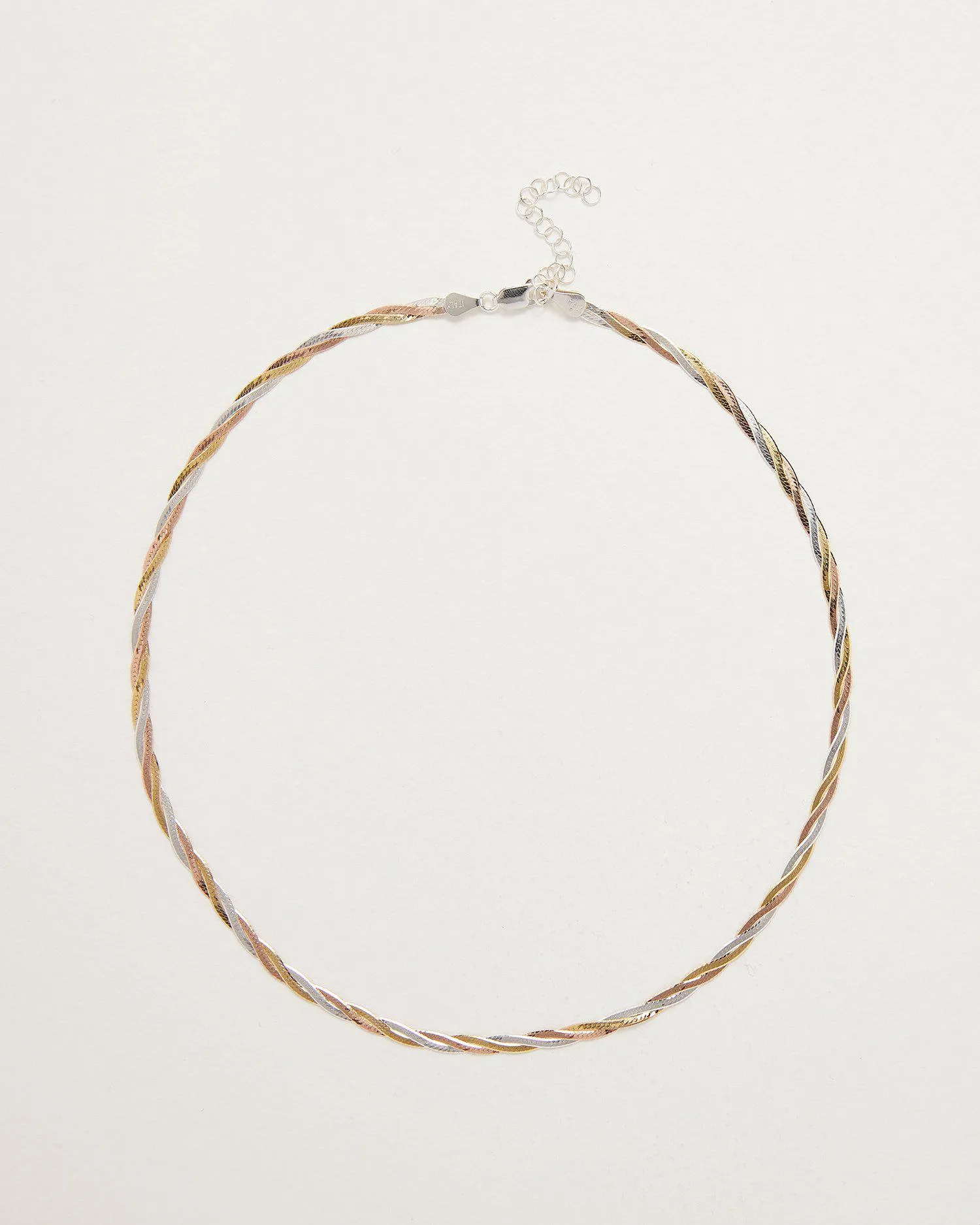 Twisted Tricolor Herringbone Chain 18"