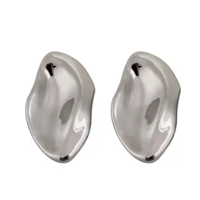 VAIGE Unique Geometric Leaf Stud Earrings with Irregular Convex Folds in Vintage Zinc Alloy for Trendy Party Jewelry