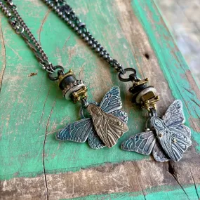 Virgin Mary Butterfly Necklace
