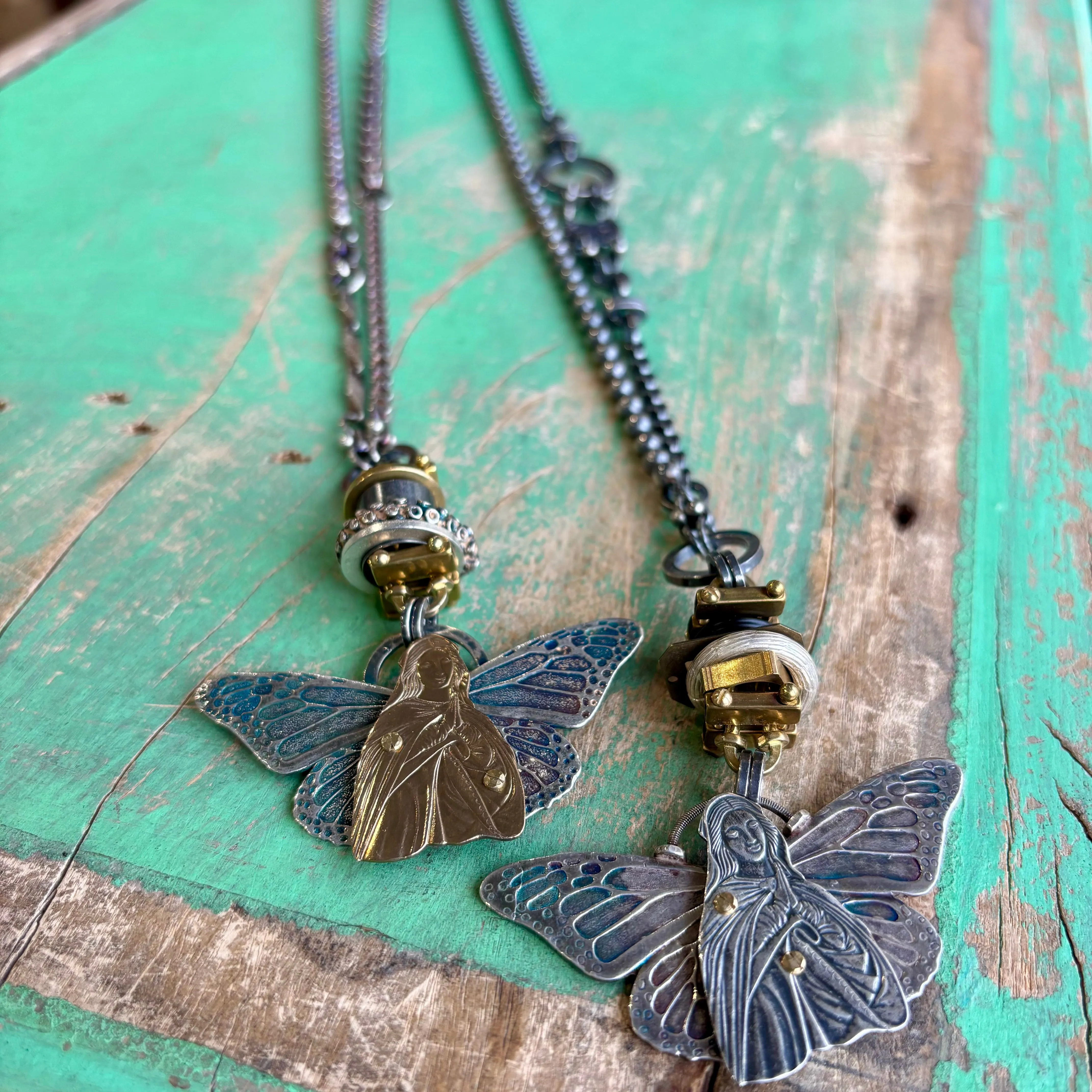 Virgin Mary Butterfly Necklace
