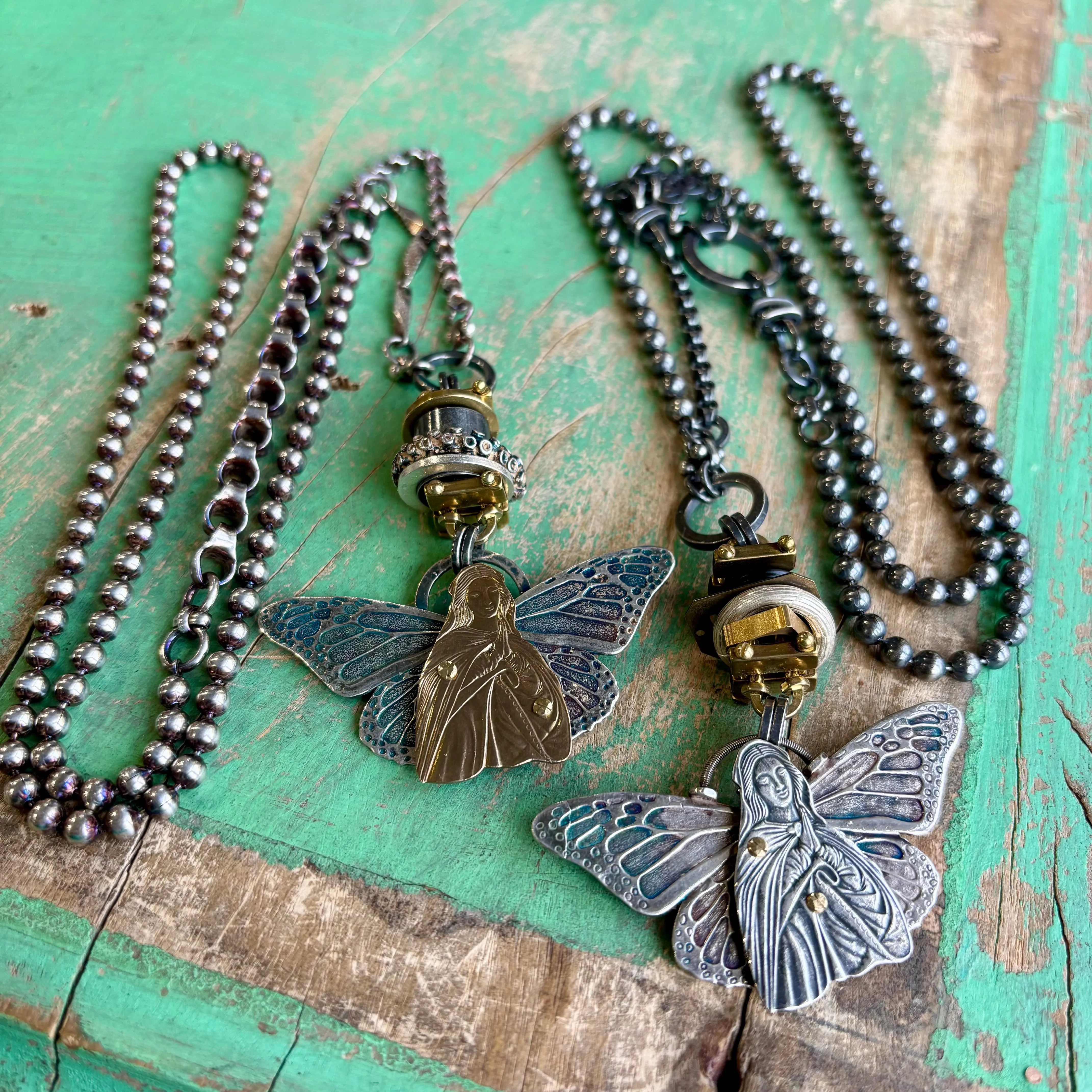 Virgin Mary Butterfly Necklace