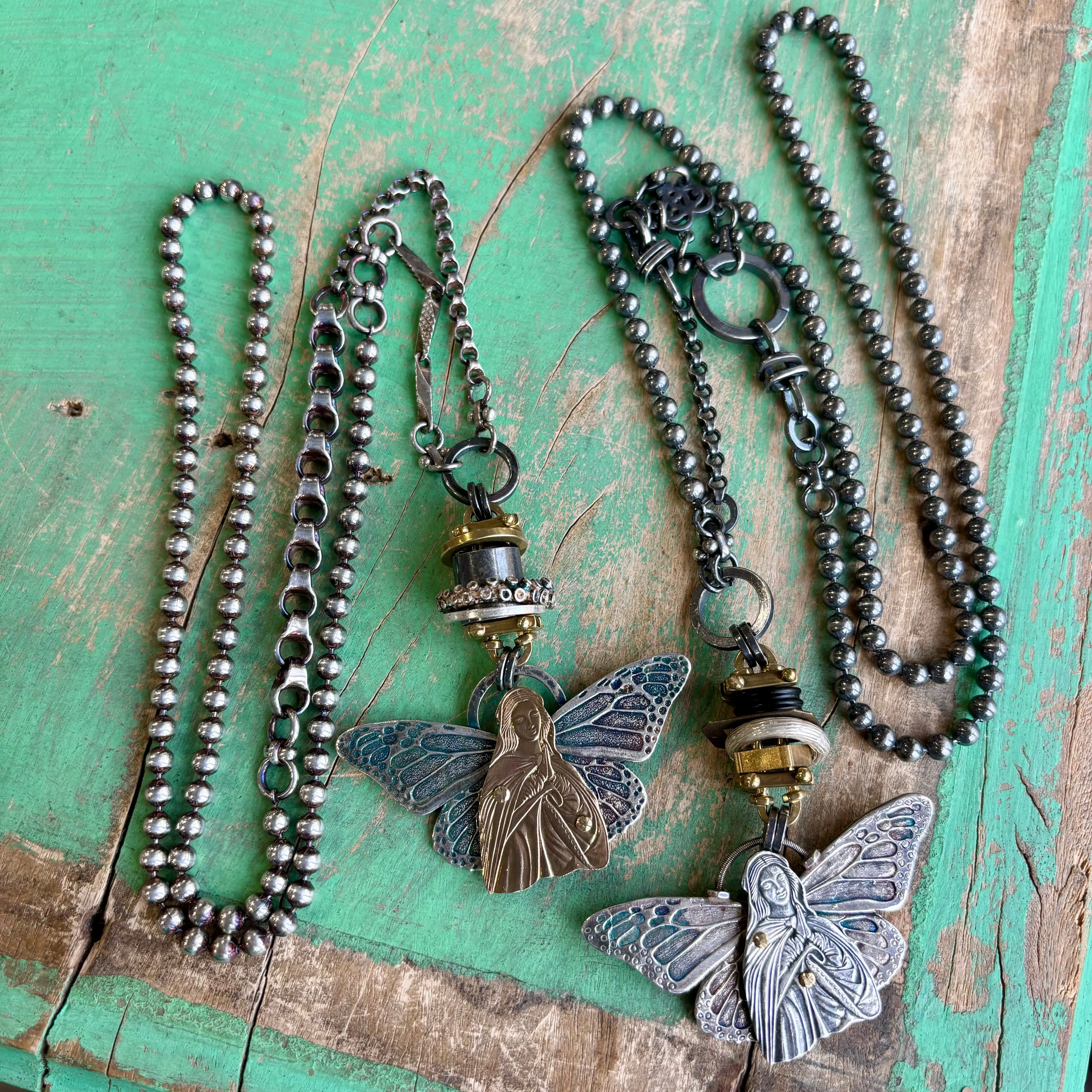 Virgin Mary Butterfly Necklace