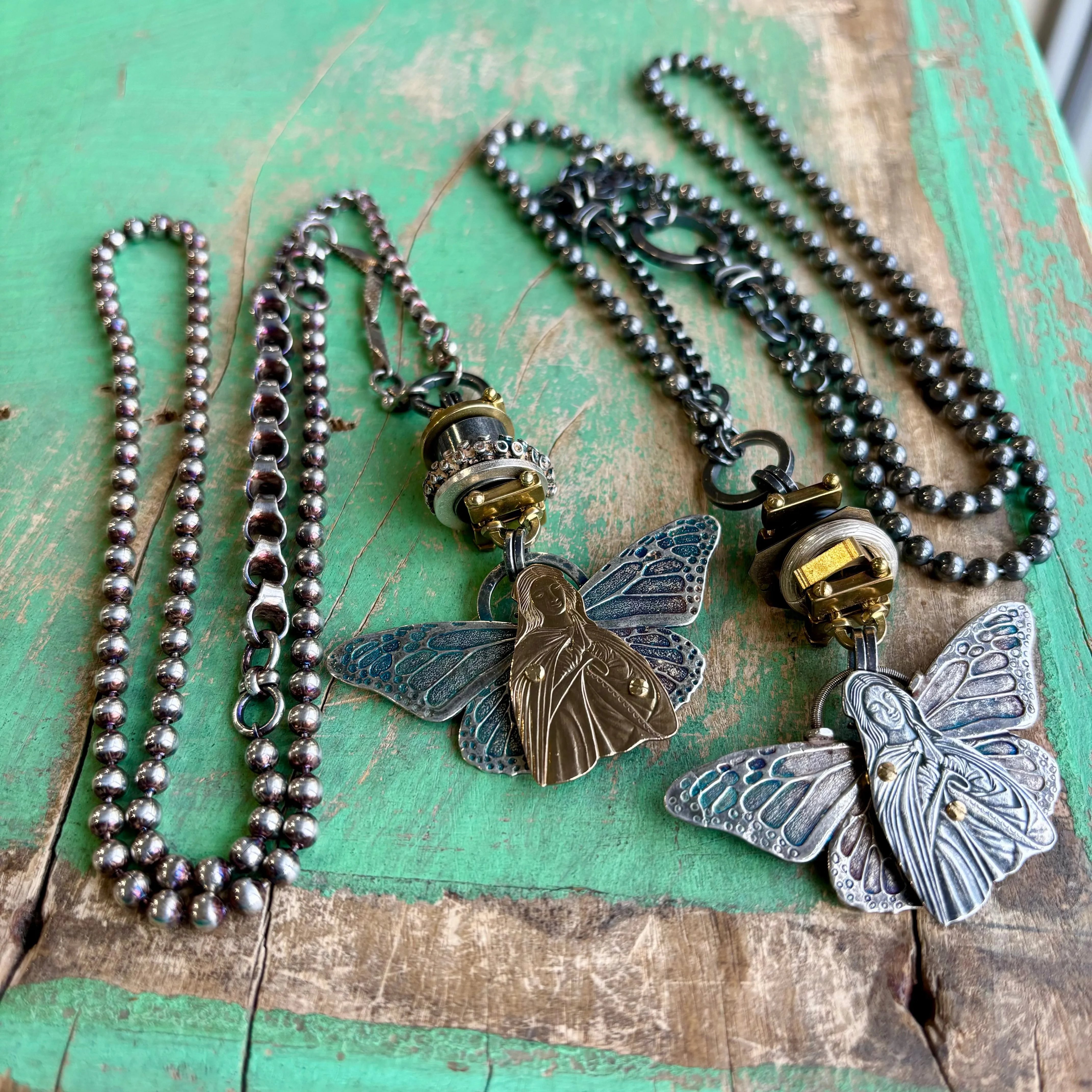 Virgin Mary Butterfly Necklace