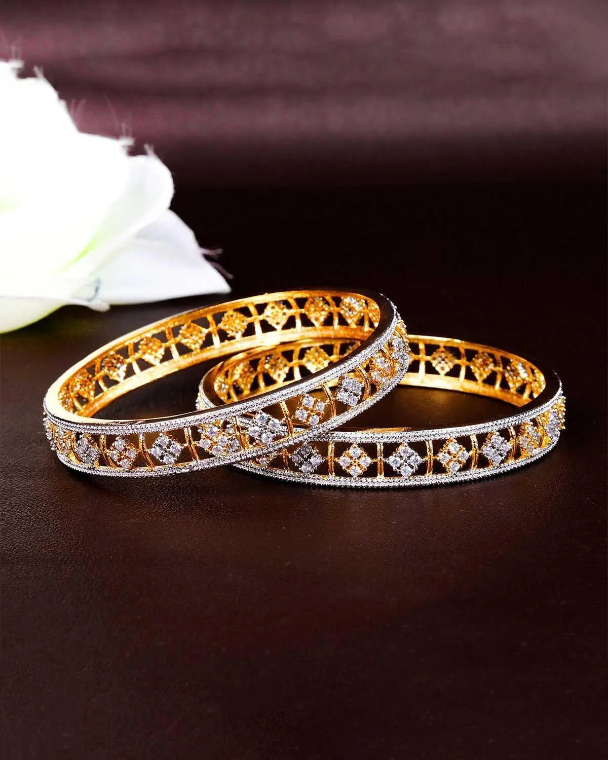 Zevarly Aarashi Cubic Zirconia Bangles